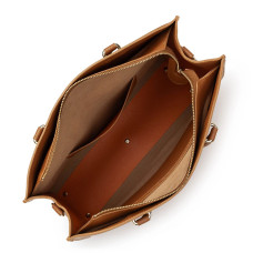 Lancaster Foulonné Double Sac Cabas 470-72 Camel In Orange  ouvert