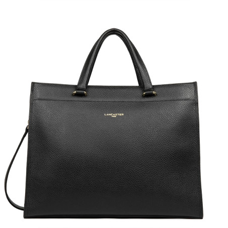 Lancaster Foulonné Double Tote Bag 470-72 Black In Nude