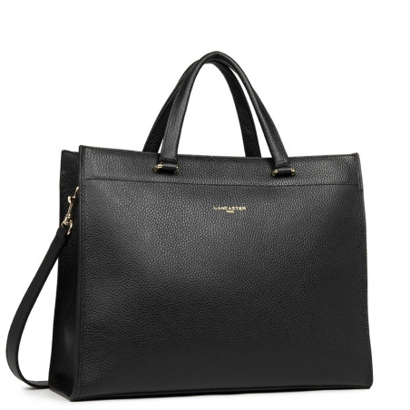 Lancaster Foulonné Double Sac Cabas 470-72 Noir In Nude cote
