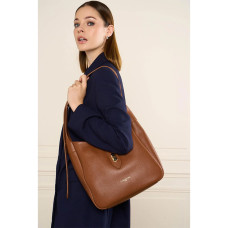 Lancaster Top Double Large Hobo Bucket Bag 470-66 Camel In Orange