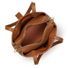 Lancaster Top Double Sac Porté Epaule 470-68 Camel In Orange ouvert