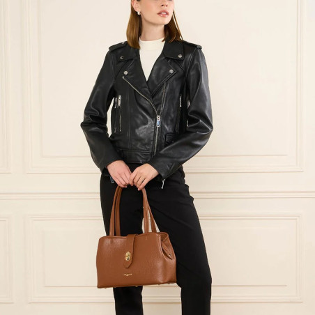 Lancaster Top Double Shoulder Bag 470-68 Camel In Orange