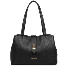 Lancaster Top Double Shoulder Bag 470-68 Black In Nude