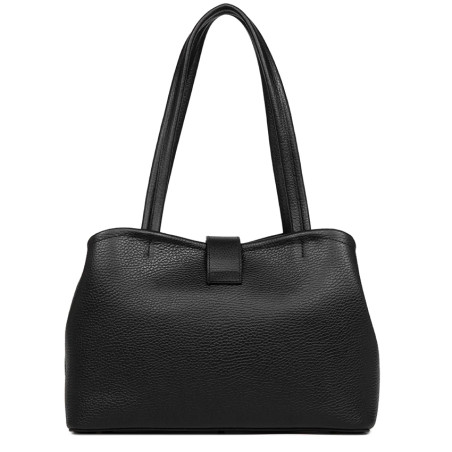Lancaster Top Double Shoulder Bag 470-68 Black In Nude