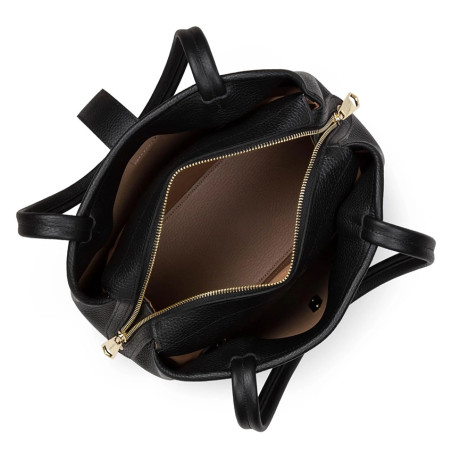 Lancaster Top Double Shoulder Bag 470-68 Black In Nude
