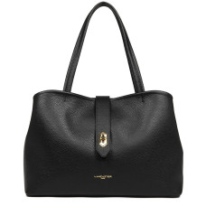 Lancaster Top Double Large Shopping Shoulder Bag 470-69 Black Nude