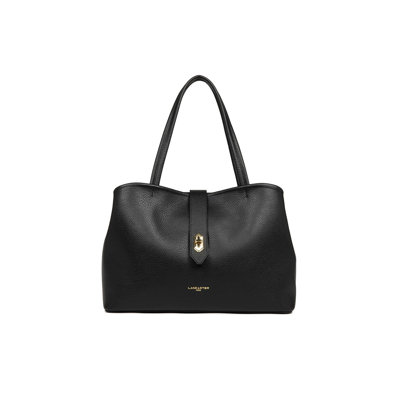 Lancaster Top Double Grand Sac Shopping Porté Epaule 470-69 Noir In Nude