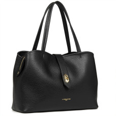 Lancaster Top Double Large Shopping Shoulder Bag 470-69 Black Nude
