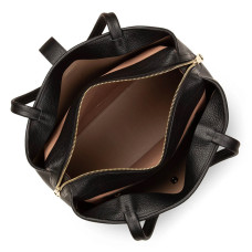 Lancaster Top Double Grand Sac Shopping Porté Epaule 470-69 Noir In Nude ouvert