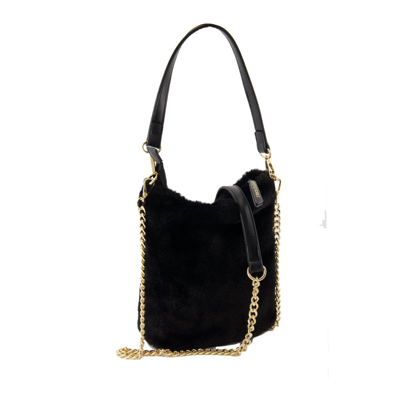 Julicia Black Fur Bucket Bag by Les P'tites Bombes