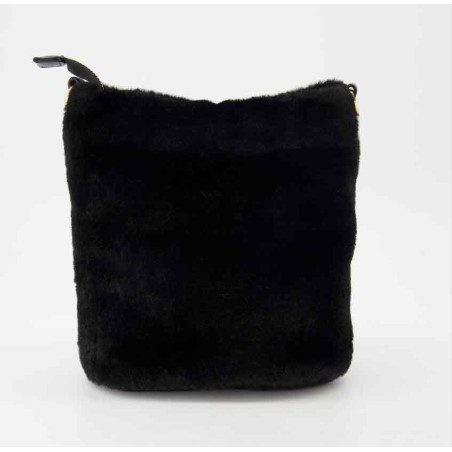Julicia Black Fur Bucket Bag by Les P'tites Bombes