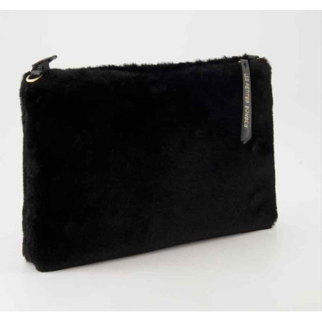 Les P'tites Bombes Jahida Black Fur Pouch