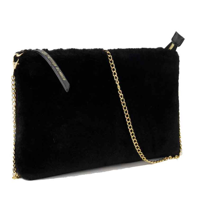 Les P'tites Bombes Jahida Black Fur Pouch
