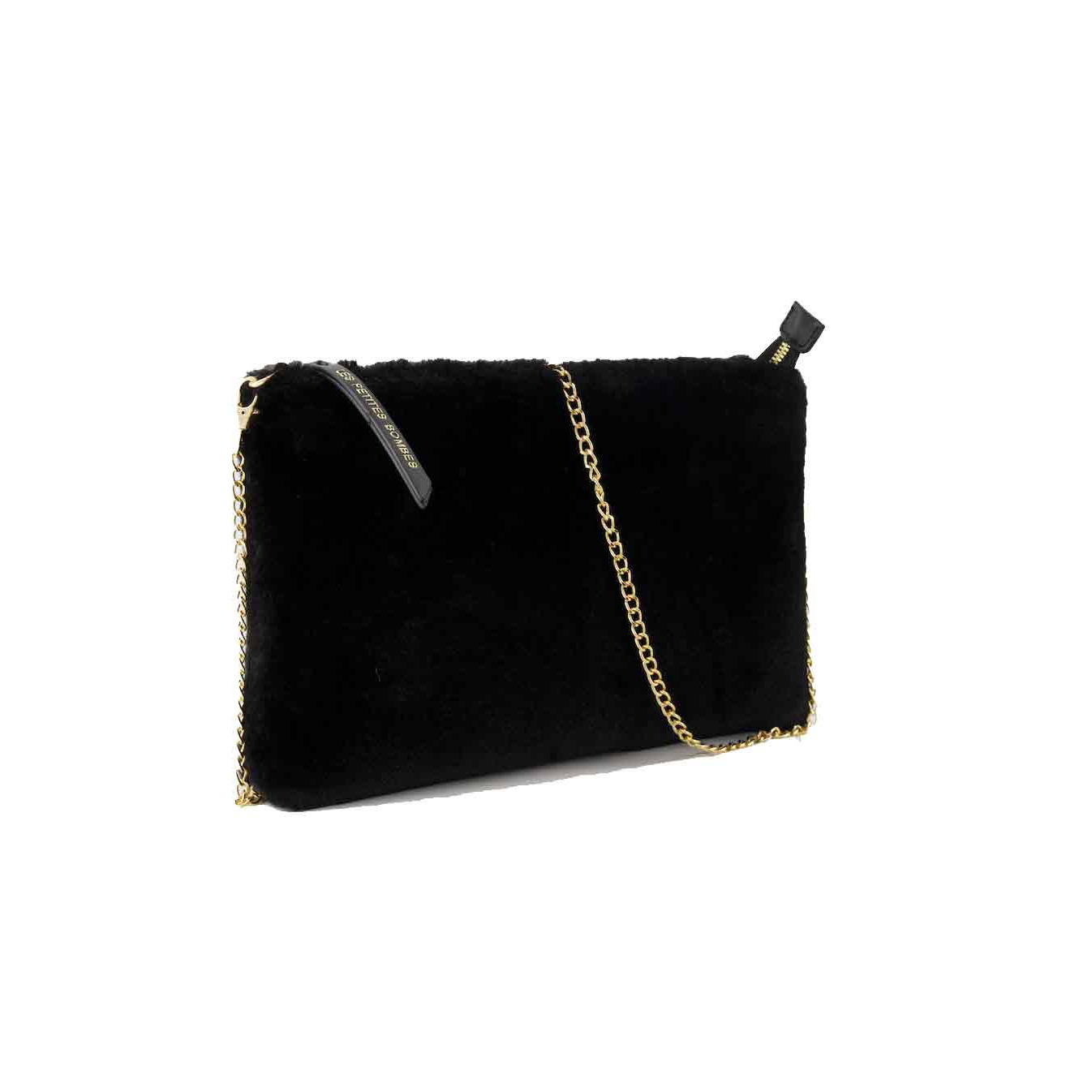 Les P'tites Bombes Jahida Black Fur Pouch