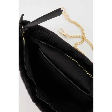 Les P'tites Bombes Jahida Black Fur Pouch
