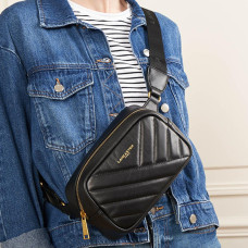 Lancaster Soft Quilted Banana Bag 530-50 Black