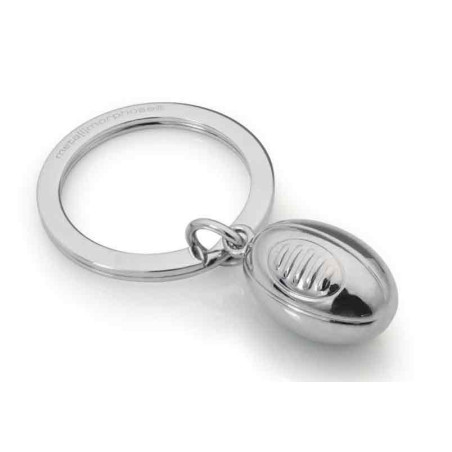 Metalmorphose Porte-clés Ballon Rugby Argent détail
