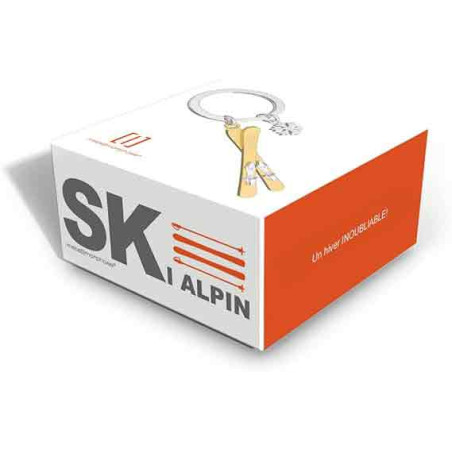 Metalmorphose Keychain Ski Pair and its Snowflake