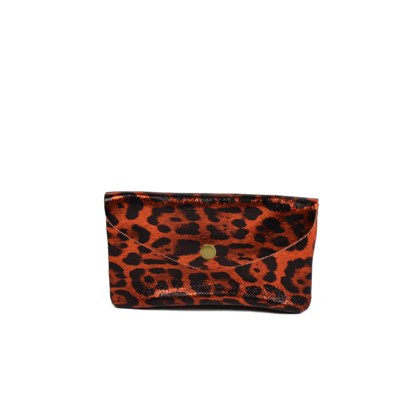Farfouillette Porte-monnaie Cuir GM Orange Léopard