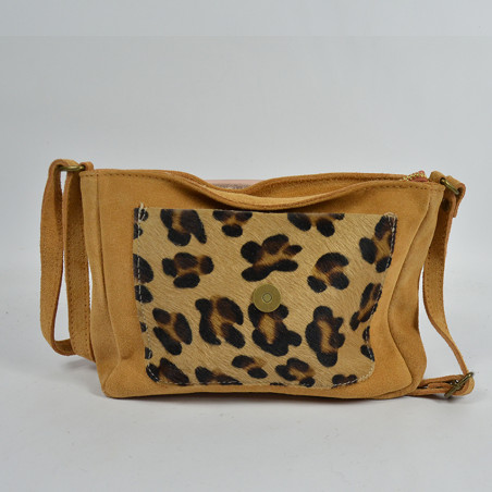 Farfouillette Trotter Bag Leopard Leather 3042 Camel Leopard