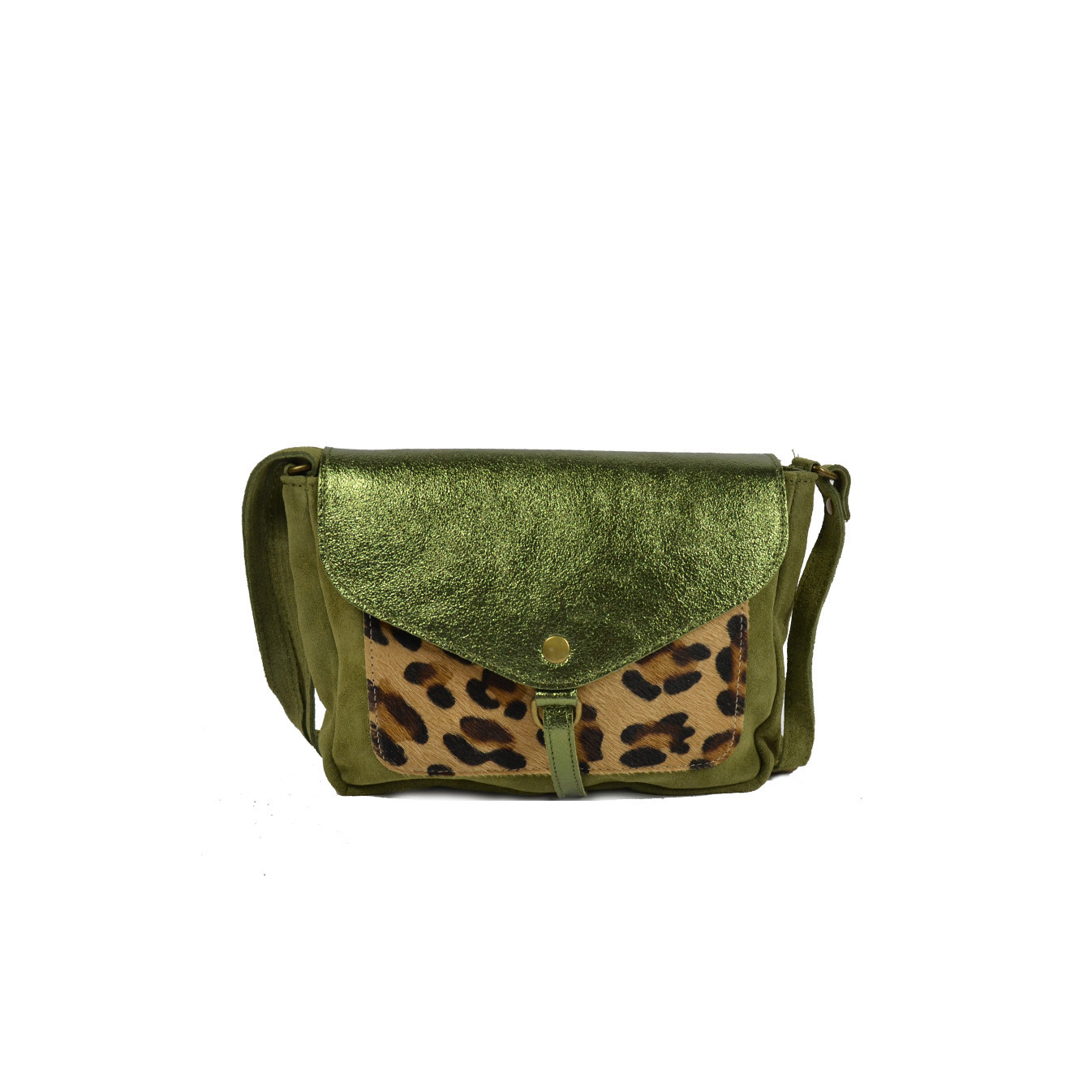 Farfouillette Stroller Bag Leopard Leather 3042 Khaki Leopard