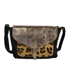 Farfouillette Stroller Bag Leopard Leather 3042 Black Leopard