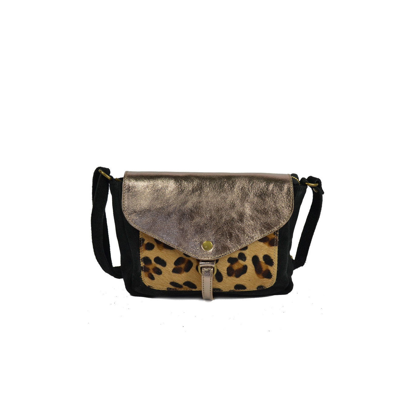 Farfouillette Stroller Bag Leopard Leather 3042 Black Leopard