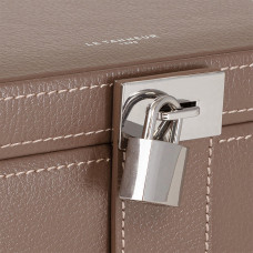 Le Tanneur Large Jewelry Box Taupe Leather