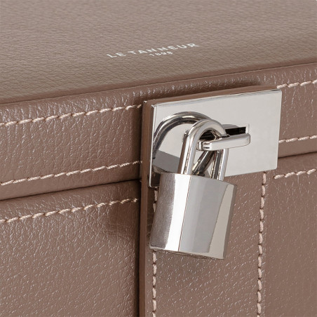 Le Tanneur Large Jewelry Box Taupe Leather