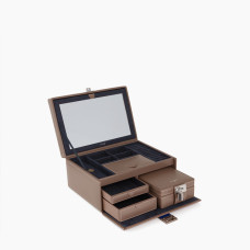 Le Tanneur Large Jewelry Box Taupe Leather