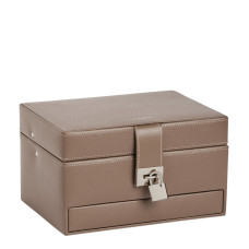 Le Tanneur Automatic Jewelry Box Taupe Leather