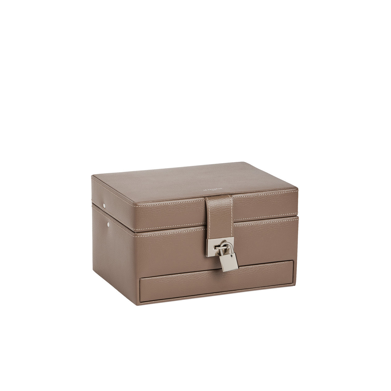 Le Tanneur Boite A Bijoux Cuir Taupe