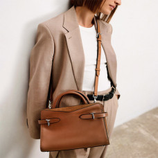 Le Tanneur Emilie Handbag Bi Material Tan