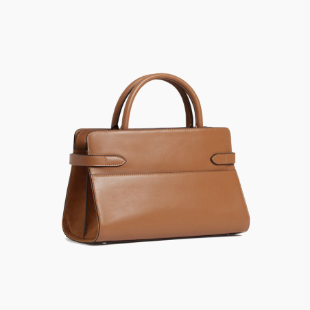 Le Tanneur Emie Handbag Bi-Material Tan
