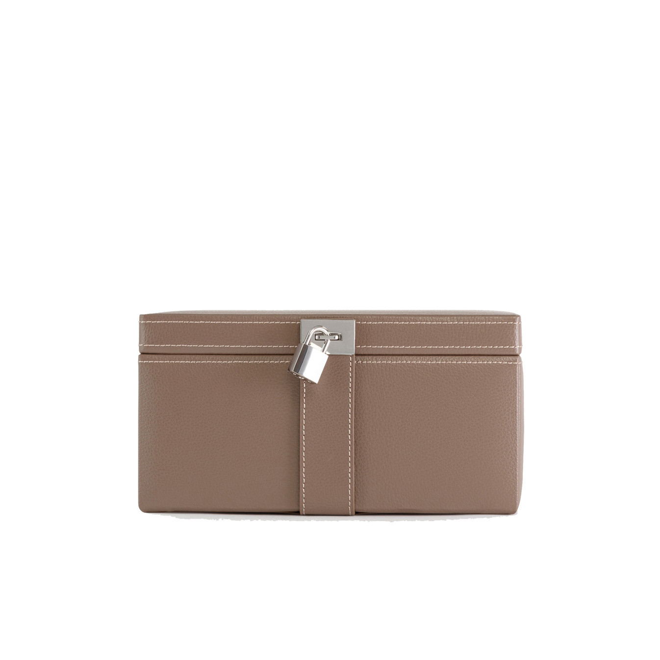 Le Tanneur Large Jewelry Box Taupe Leather