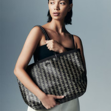 Lacoste Zely Tote Bag with Pouch - Black Beige