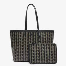 Lacoste Zely Tote Bag with Pouch - Black Beige