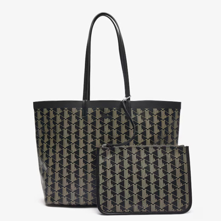 Lacoste Zely Tote Bag with Pouch - Black Beige