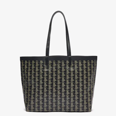Lacoste Zely Tote Bag with Pouch - Black Beige