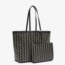 Lacoste Zely Tote Bag with Pouch - Black Beige