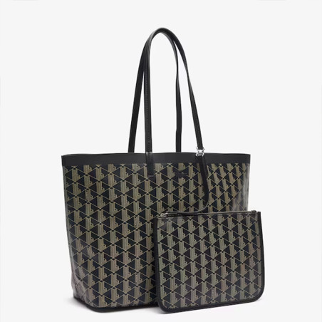 Lacoste Sac Cabas Zely Avec Pochette Noir Beige cote