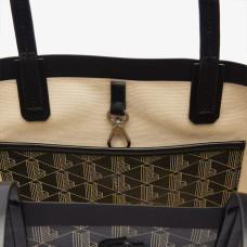 Lacoste Zely Tote Bag with Pouch - Black Beige