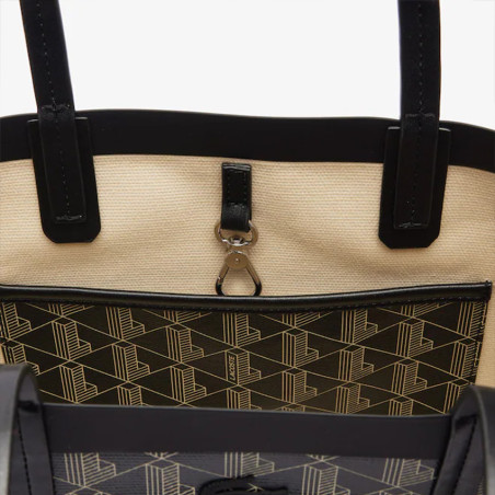 Lacoste Sac Cabas Zely Avec Pochette Noir Beige ouvert