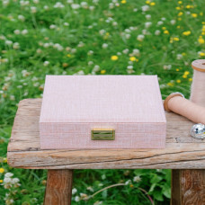Maison Scarlett Anne Jewelry Box in Pink Linen