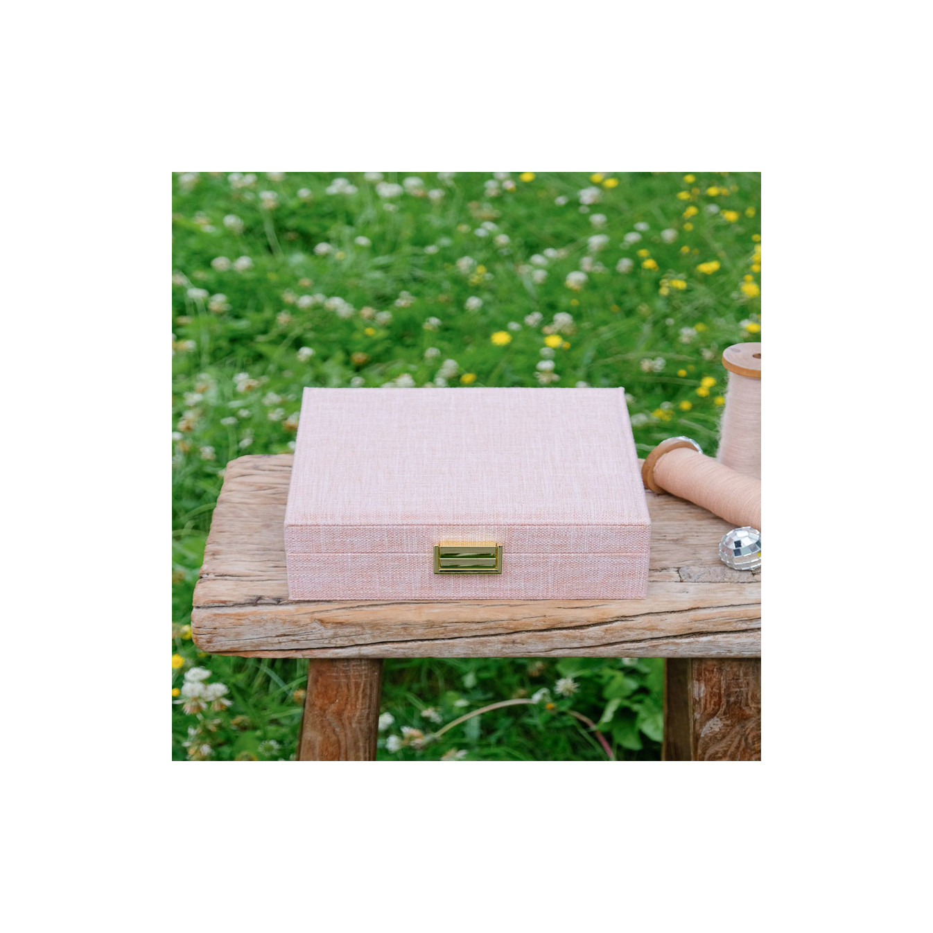 Maison Scarlett Anne Jewelry Box in Pink Linen