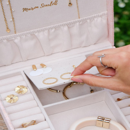 Maison Scarlett Anne Jewelry Box in Pink Linen