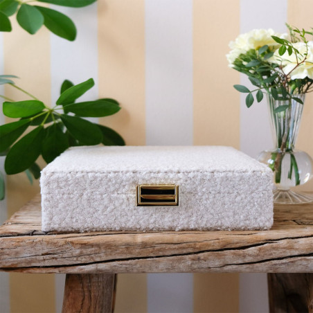 Maison Scarlett Anne White Teddy Faux Fur Jewelry Box