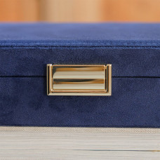 Maison Scarlett Boite A Bijoux En Velours Bleu Marine fermé