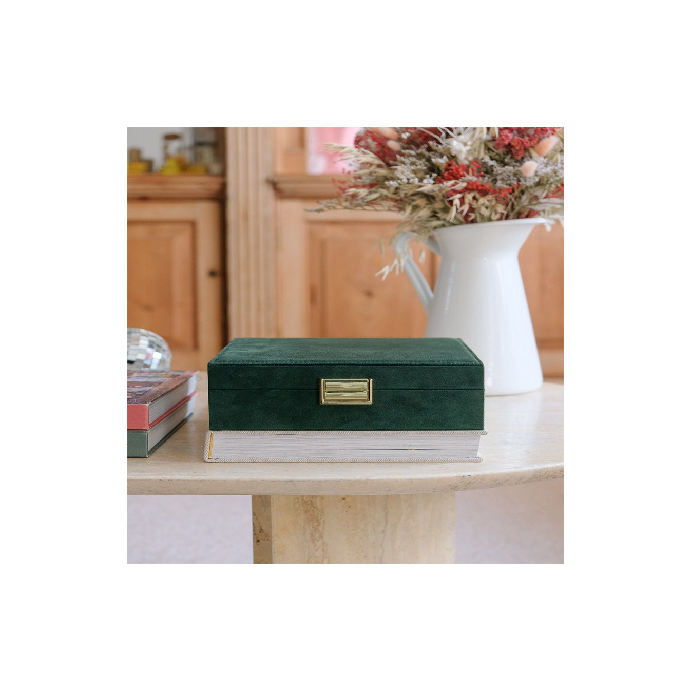 Maison Scarlett Anne Green Velvet Jewelry Box