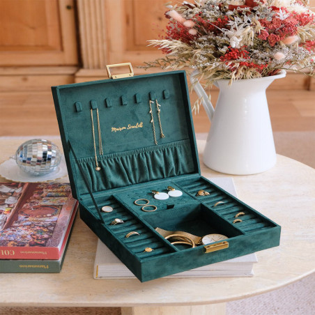 Maison Scarlett Anne Green Velvet Jewelry Box